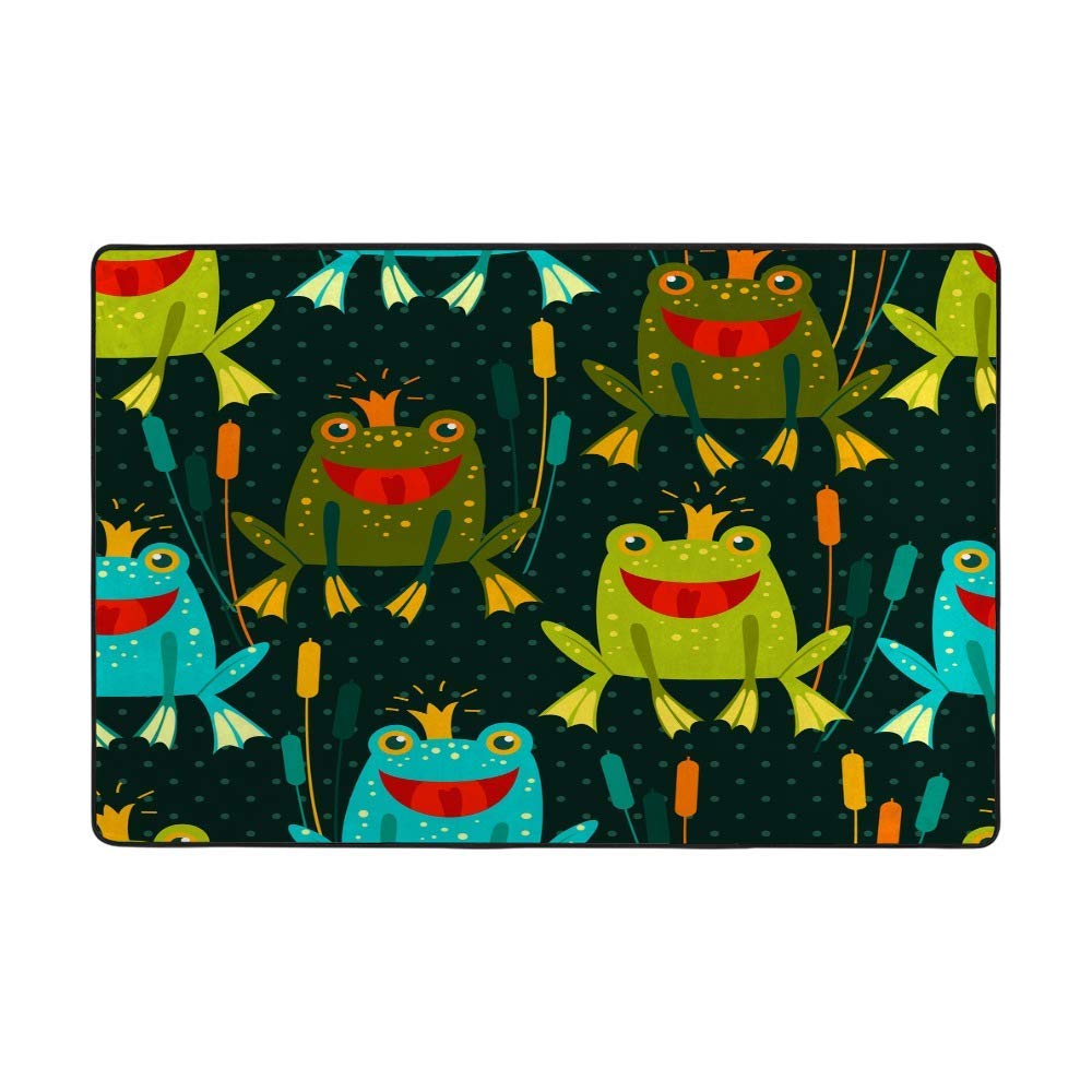 Tapis vert grenouille corail en velours épais 152x99 cm