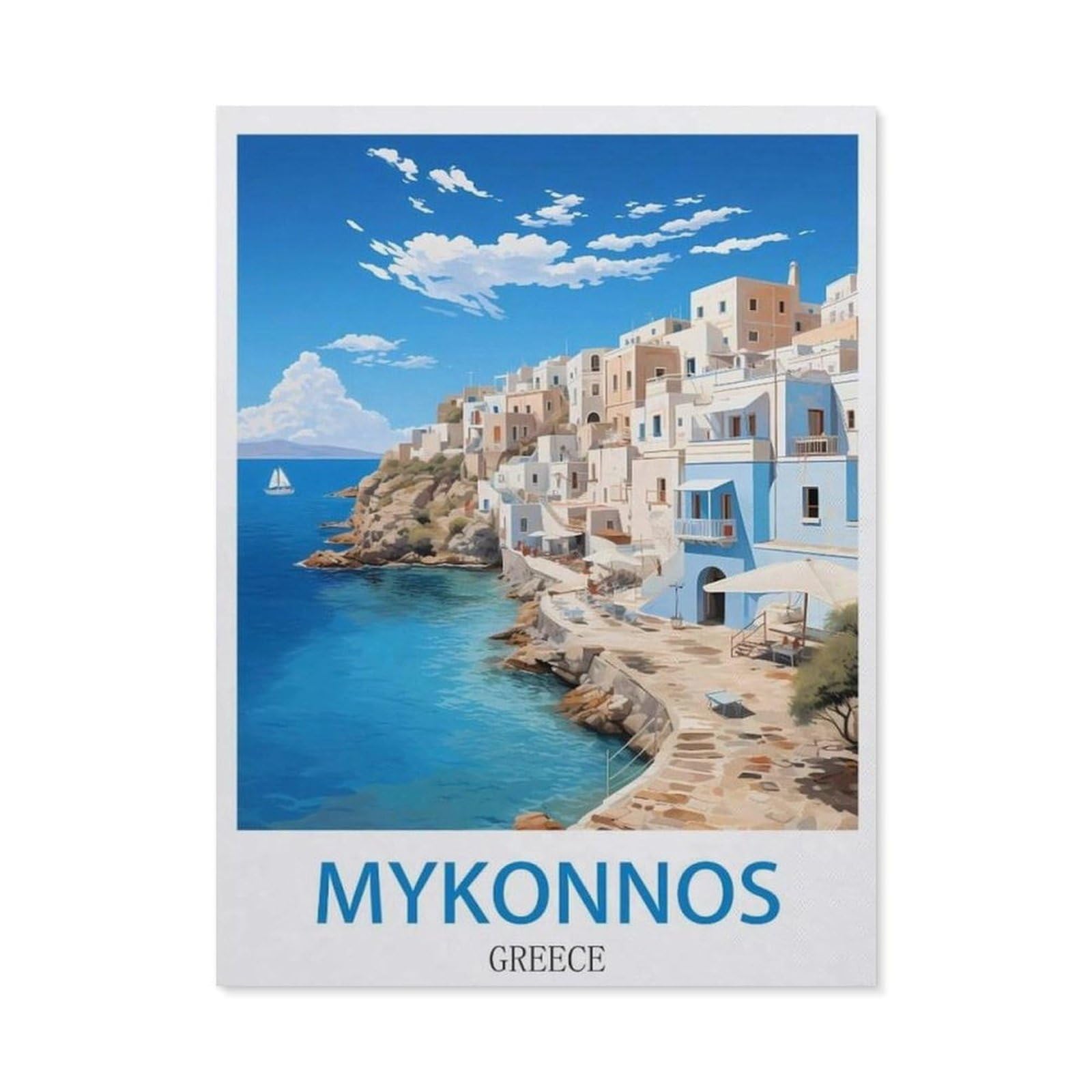 BEAYODKP 5D Diamond Painting，Mykonnos Greece（40x50cm）
