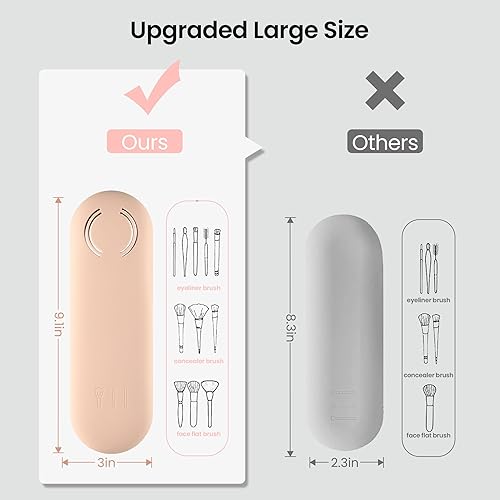 Miniatura 3 de Soporte para brochas de maquillaje de viaje, estuche organizador de brochas de maquillaje de silicona con gran capacidad mejorada, bolsa de cepillos