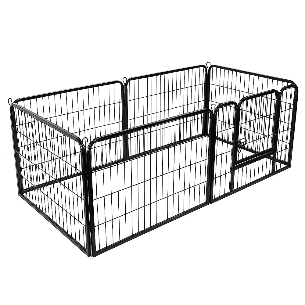 Parque Recinto para perros cachorro conejo roedor valla de metal para ejercicio plegable, 80 x 60 cm (8 piezas)