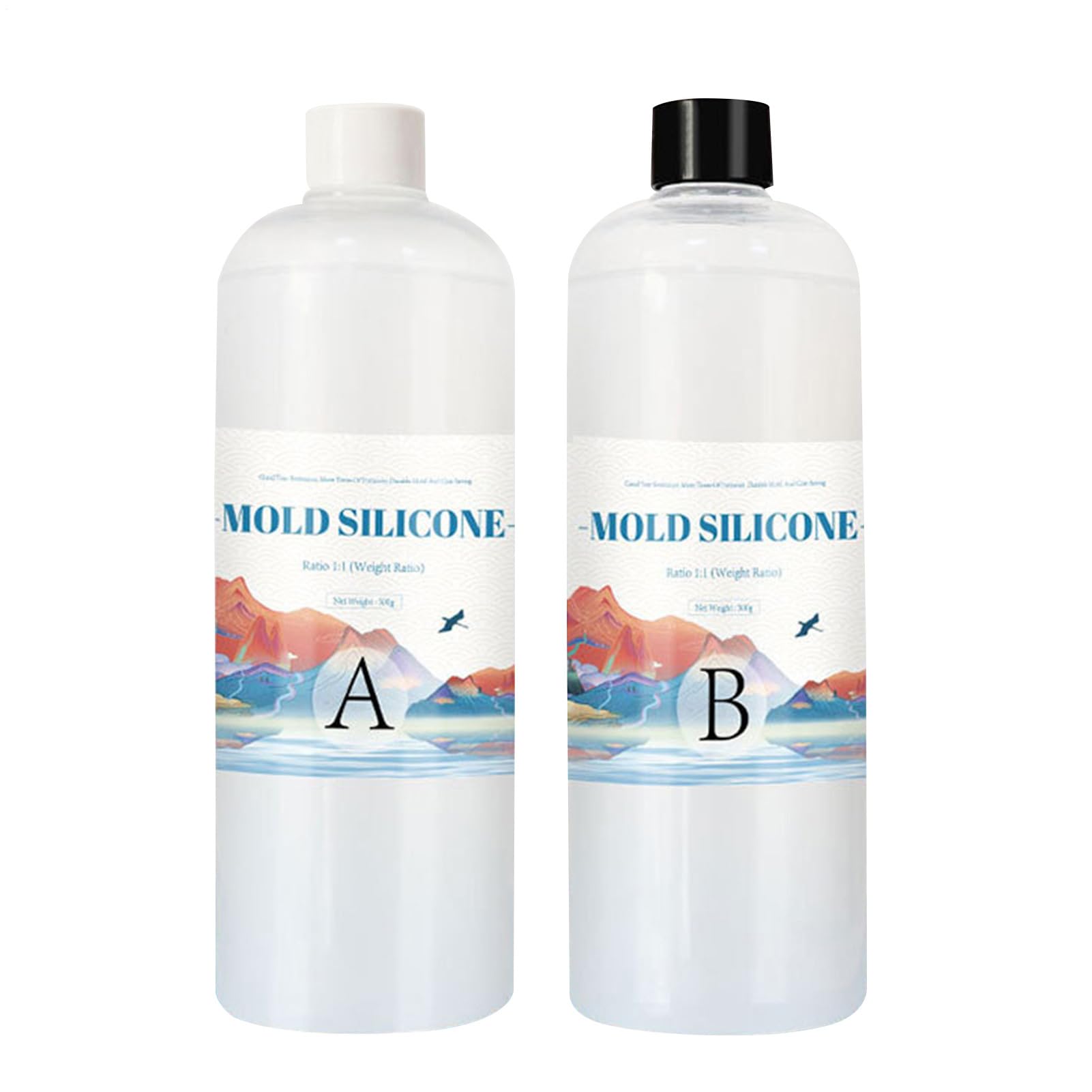 Moulding Silicone | Liquid Silicone for Casting | Rubber | Mix Kit for Resin, Wax, Plaster Or Soap Molds, Bubble-Free Food-Grade Material, Heat Resistant and Tear-Proof for Crafts