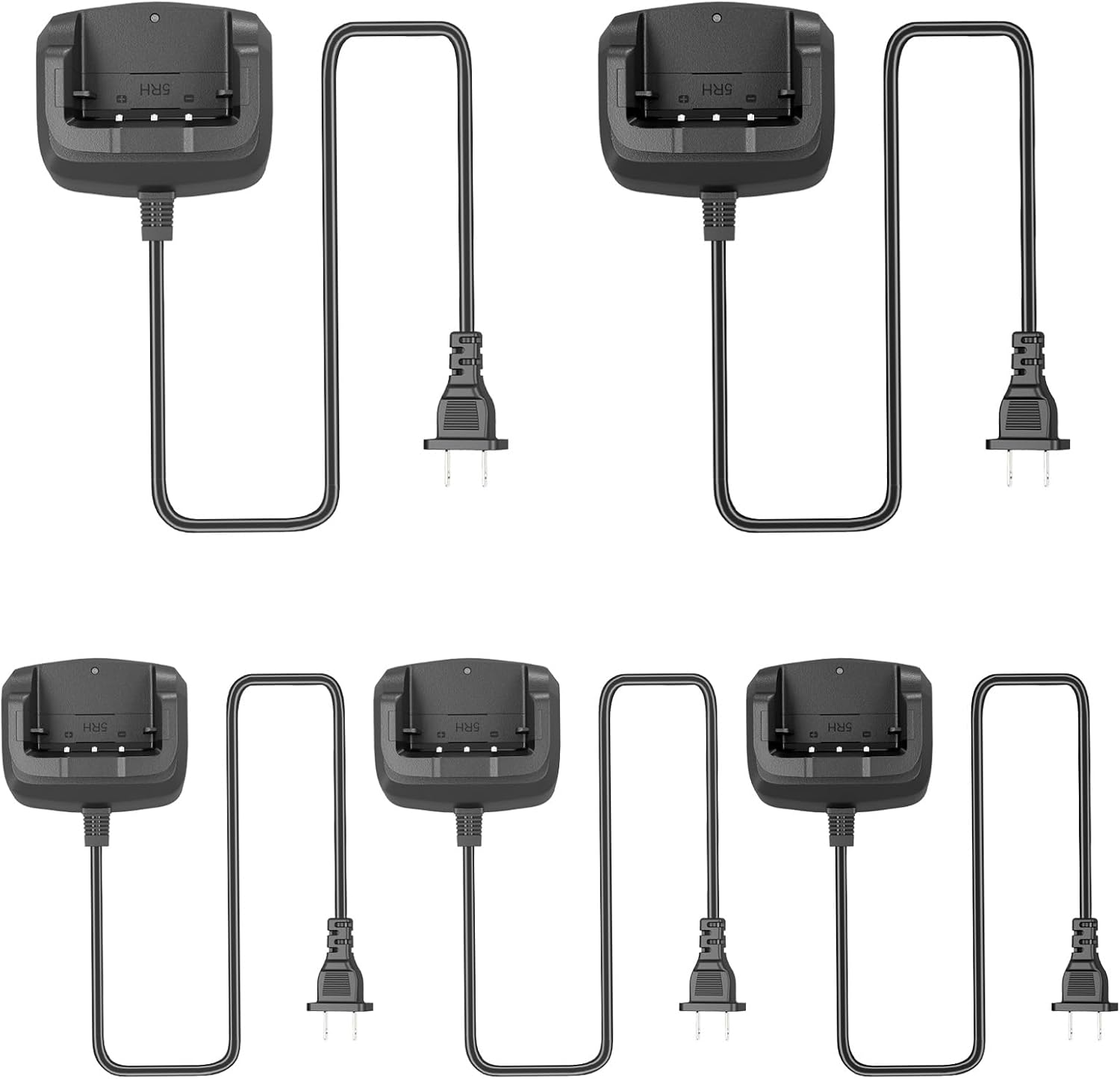 5 Pack BAOFENG UV-5RM Battery Charger Base for K5Plus Two Way Radio GM-5RH Walkie Talkie Accessories Charger Desktop for UV-5G Plus UV-16M Radio