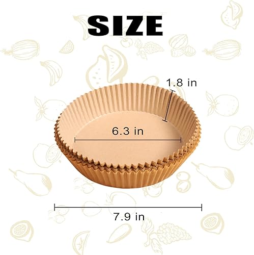 Miniatura 8 de Forro de papel desechable para freidora de aire, 60 revestimientos cuadrados antiadherentes de papel pergamino de 6.3 pulgadas, a prueba de aceite,