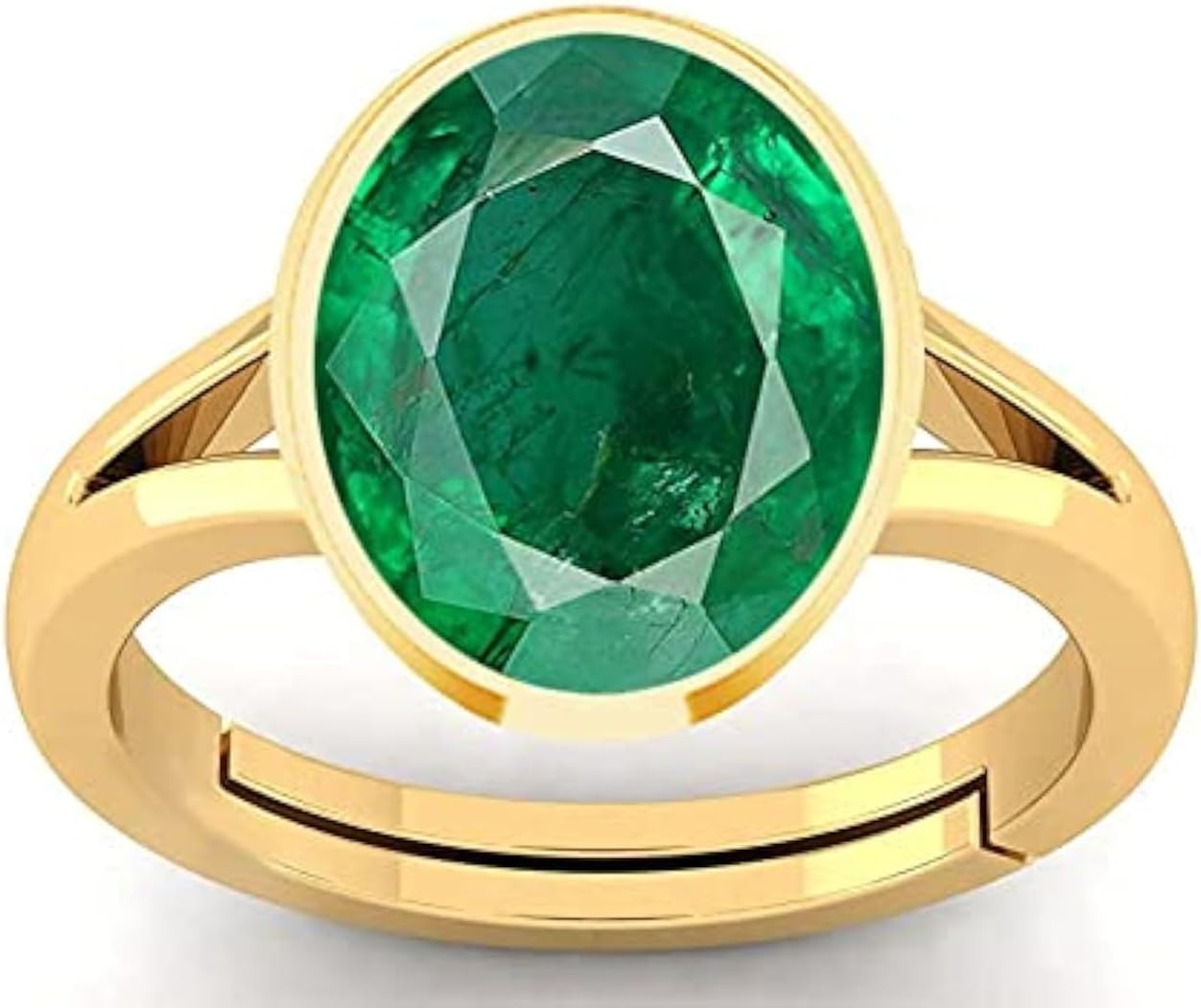 Natural Emerald Panna Stone 8.40 Carat Carat Jewelry Gold Plated 22k ring for Men Or Women's Untreated Unheated gemstone for Lab Approved