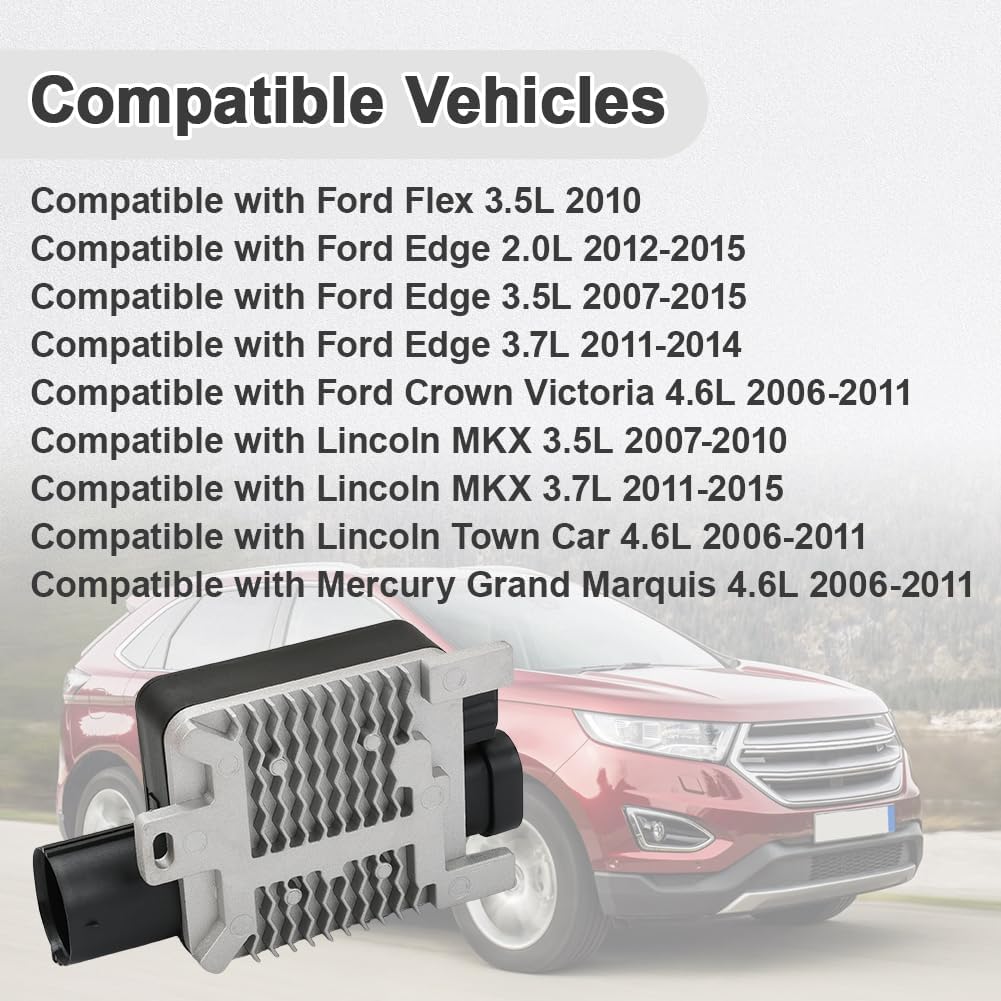Engine Cooling Fan Control Module Compatible with 2006-2015 Ford Flex Edge Crown Victoria, Lincoln MKX Town Car, Mercury Grand Marquis Replacement for 902209 940002904
