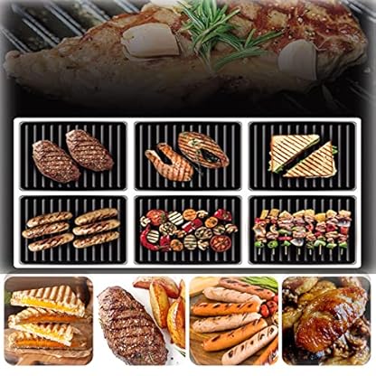 HAZYJT Kontaktgrill Austauschbare Grillplatte, Sandwichmaker/panini Maker/fettarmes Grillen/toasts,Steak,gemüse /180… – Bild 6