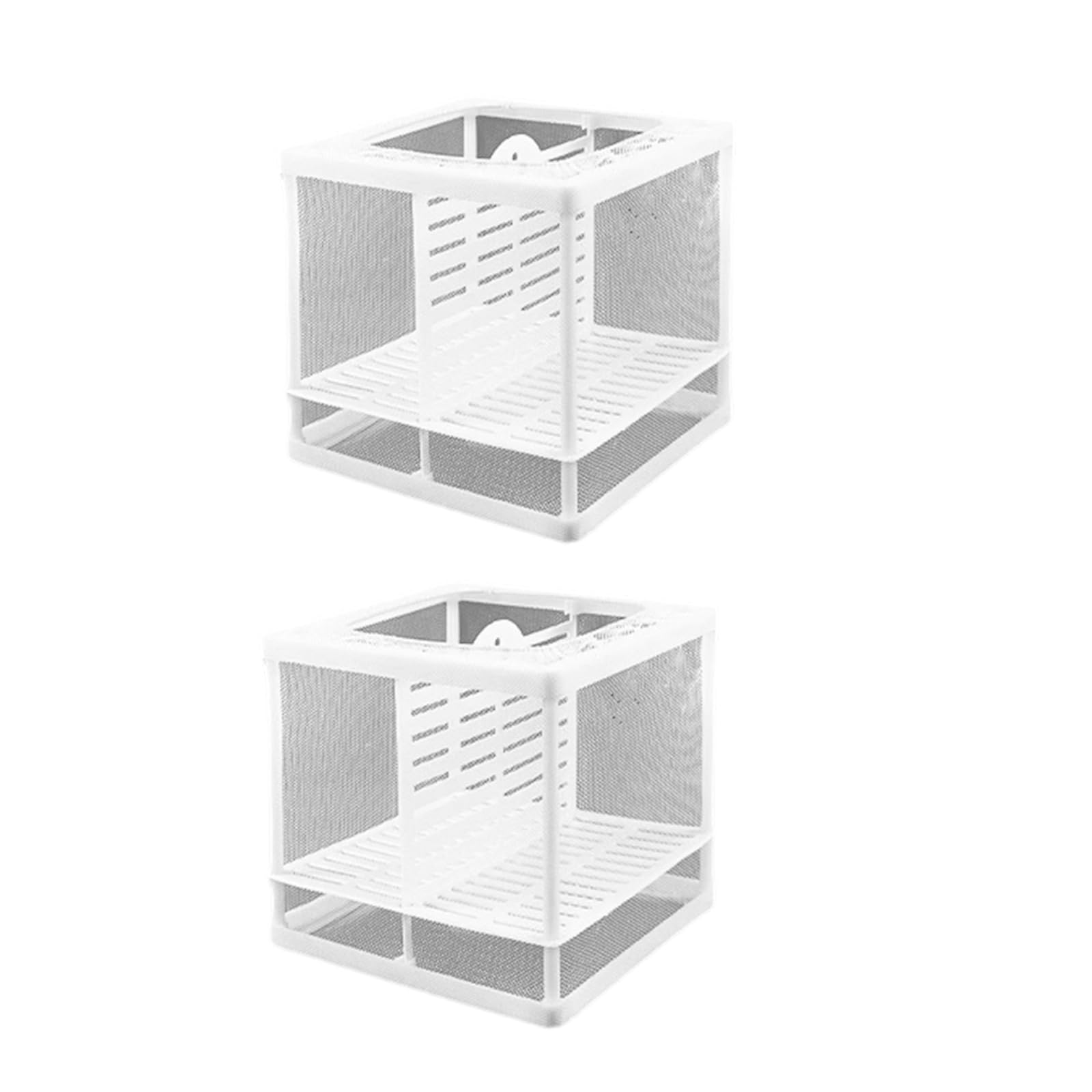 Kalttoy Upgrade Small 2Pcs Protective Aquariums Breeding Cage Netting Nursery Tanks With Suction Cup For Fry Rearing And Secure Observation Aquariums Breeding Container