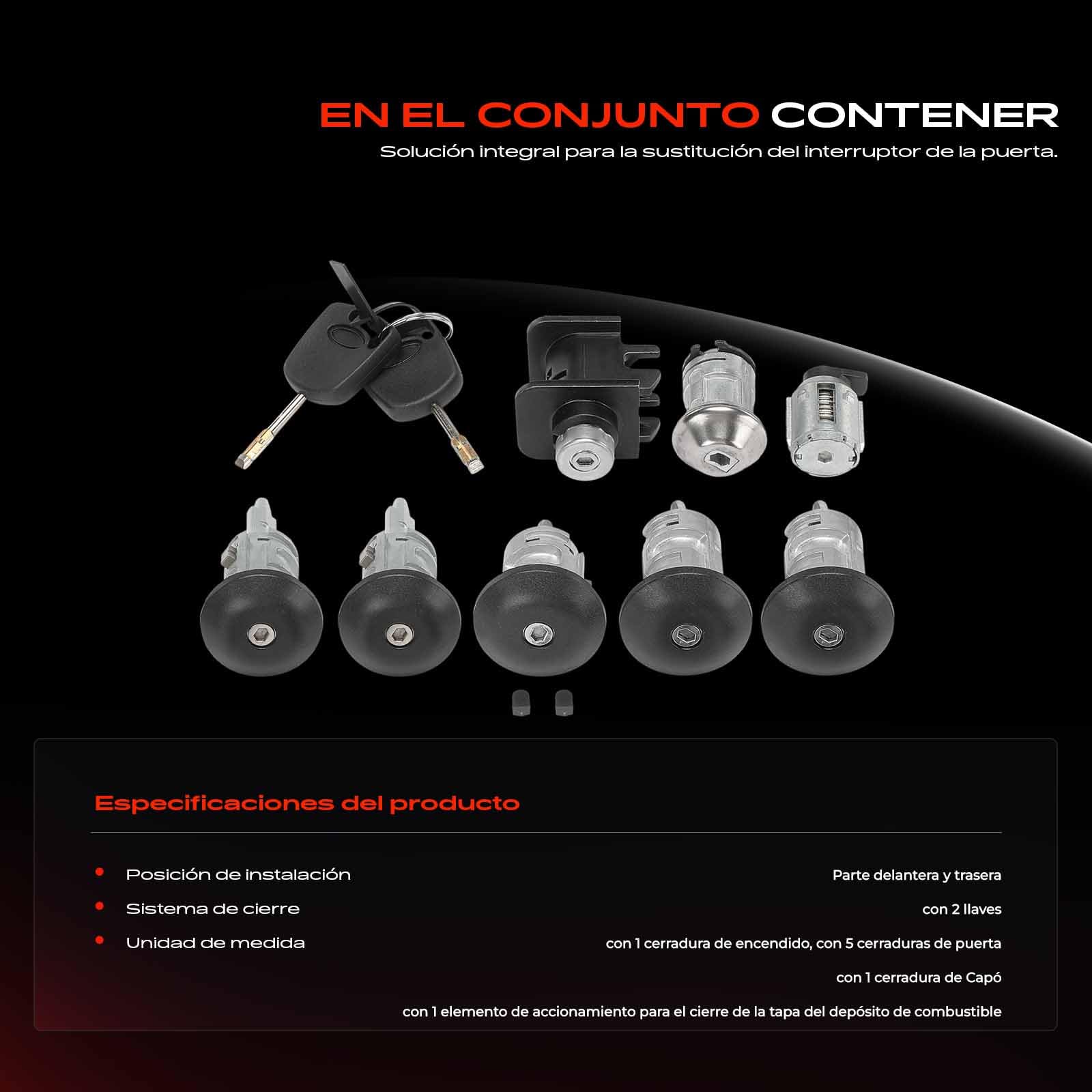 Frankberg Mecanismo de cierre Bloqueo Compatible con Tourneo Connect Transit Connect P65 P70 P80 Replace# 4425134,2T1AV22050AD