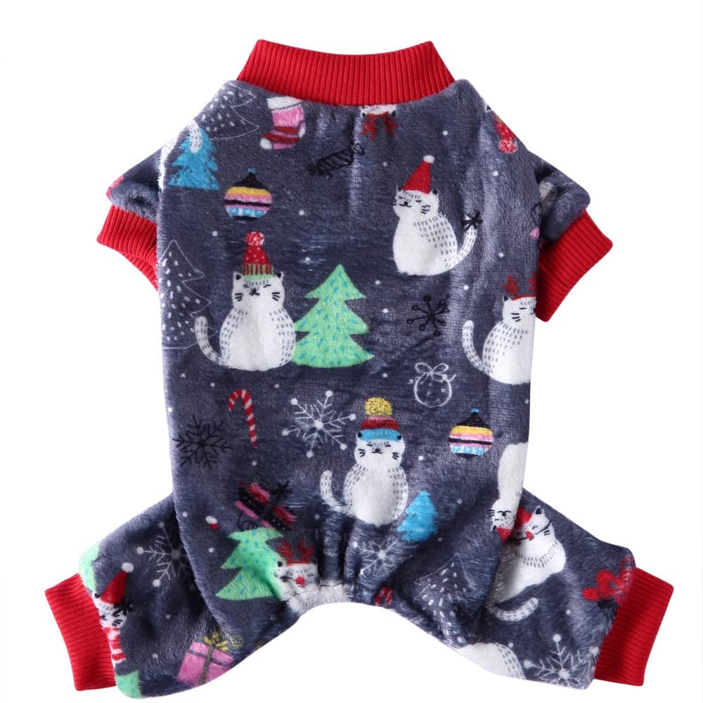 PETANGEL Dog Pajamas Coat Cat PJSJumpsuit Soft Velvet Doggie Jumpers Onesies Jammies Fleece Cat Apparel Pet Clothes Warm Flannel Cold Weather Puppy Small Dogs Rompers (X-mas Size: L) (B0BBR1HJPZ) Amazon Price History, Amazon Price Tracker