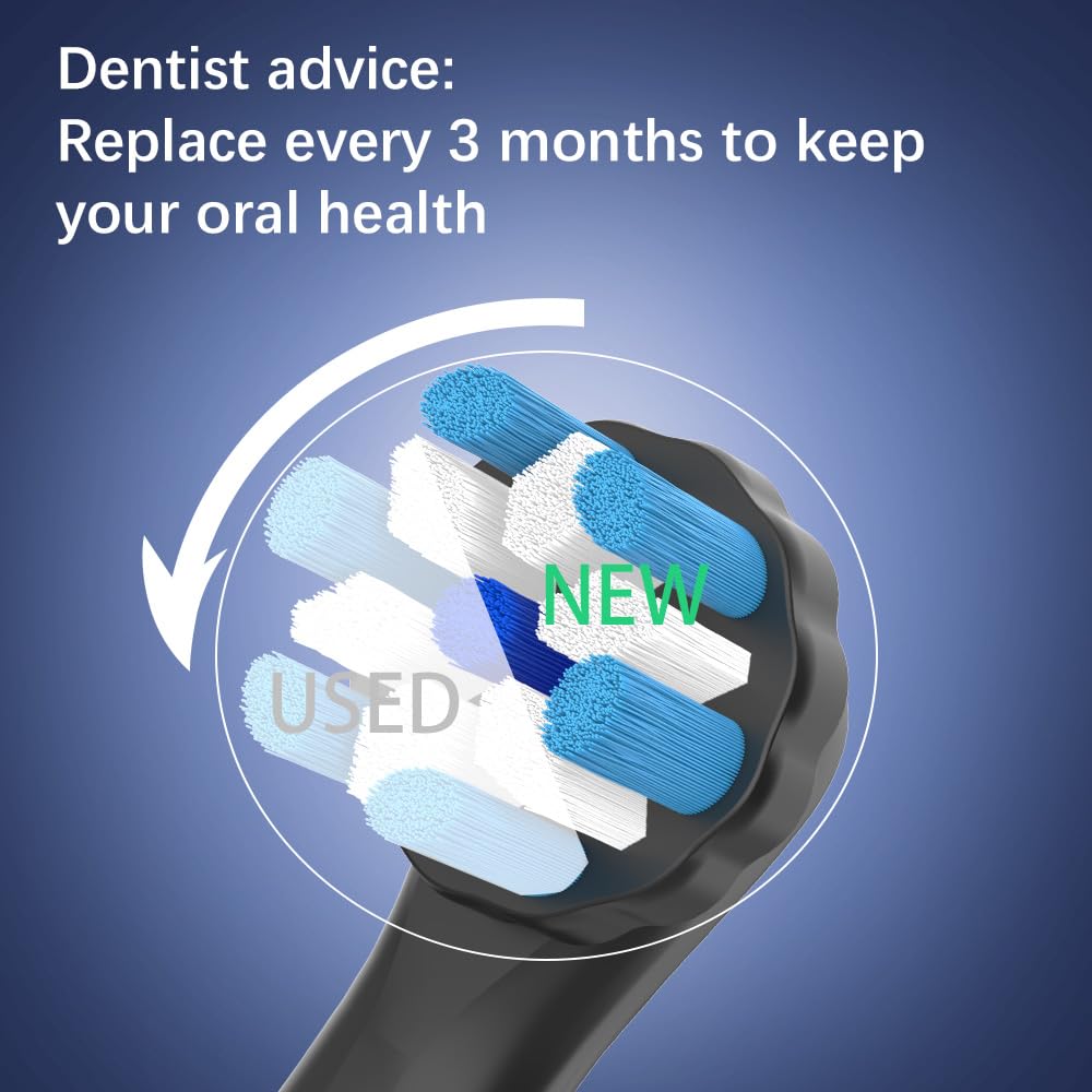 Cabezales de Cepillo de Recambio Compatibles con Oralb iO Series 2–10, Cerdas Suaves Redondeadas, Colocación Fácil con Click, Pack de 4 – Negro — view 3