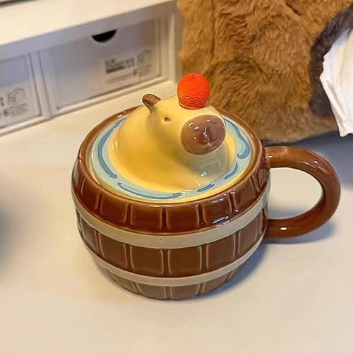 Miniatura 2 de Yopcuvi Capybara - Taza de cerámica para café, 15 onzas líquidas, el mejor regalo para hombres y mujeres (A)