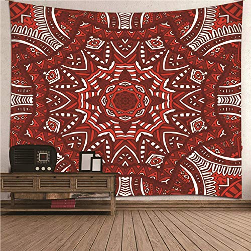 Tapiz de pared con flor mandala rojo y diseño 3D para tu hogar
