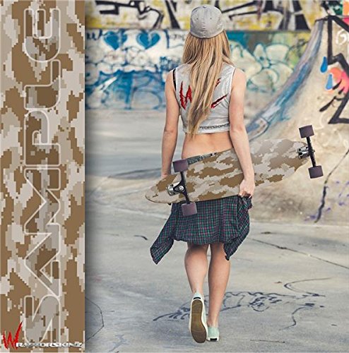 WraptorCamo Digital Camo Desert - Decal Style Vinyl Wrap Skin fits Longboard Skateboards up to 10