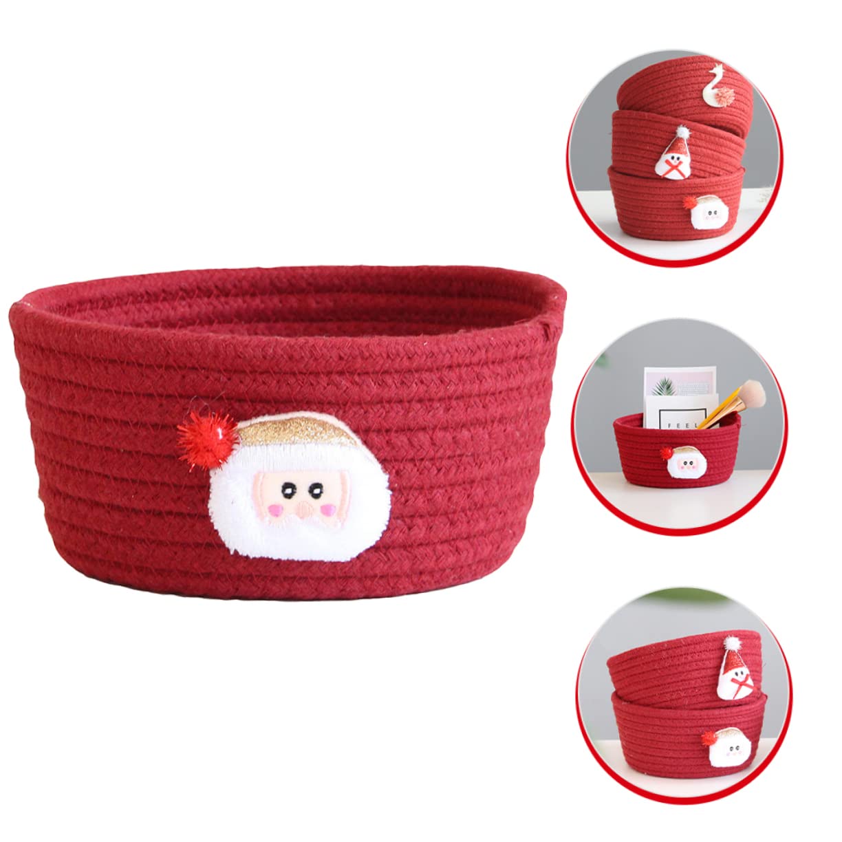 Alipis 4 Piezas Caja De Almacenamiento Cestas para Cesta Vacía De Papá Noel De Vacaciones Pequeña De Cuerda s De Almacenamiento De Navidad Pequeña