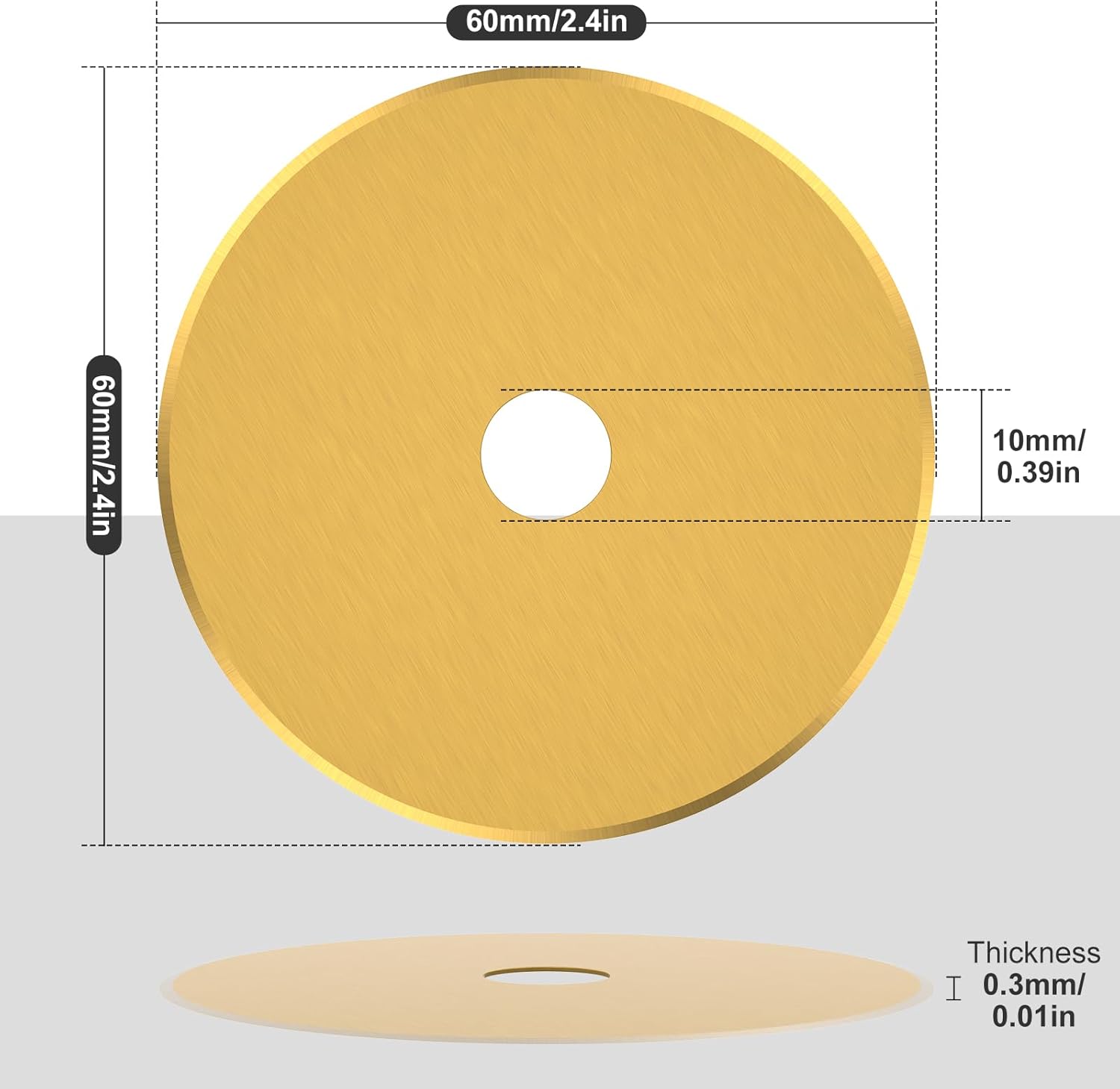 60mm Rotary Cutter Blades,20 Pack Rotary Blades for Arts And Crafts,Rotary Cutter Replacement Blade,Sks-7 Steel Rotary Blade for Quilting Scrapbooking Sewing