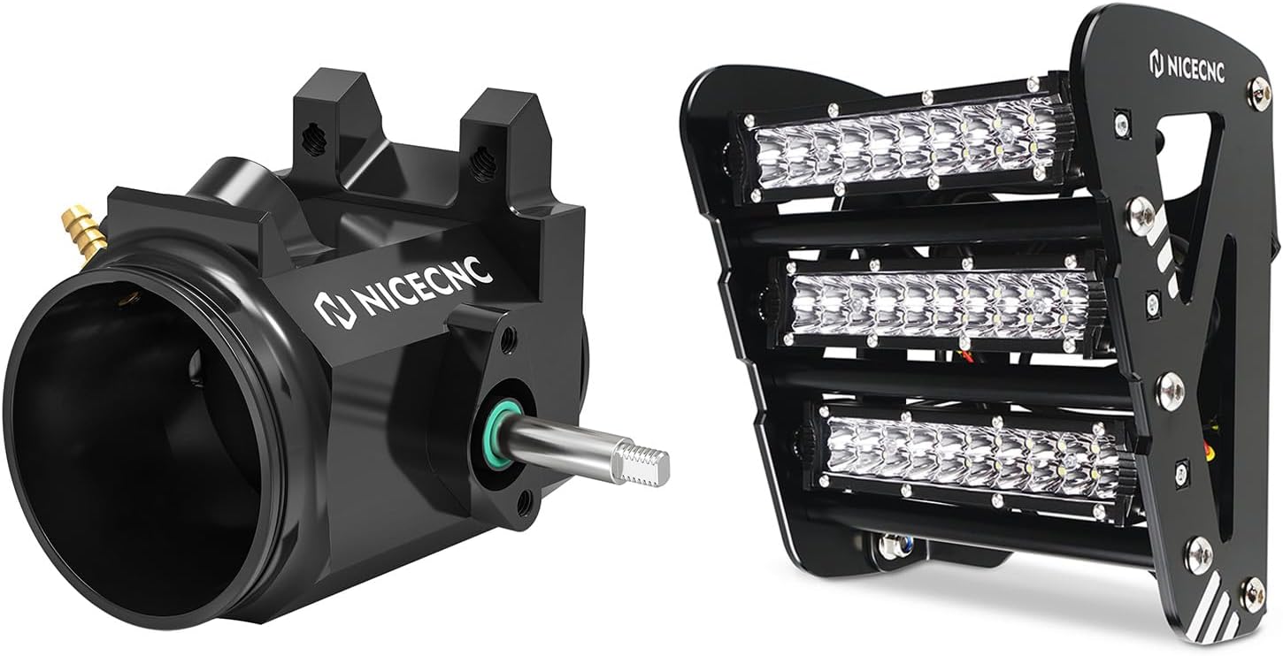 NICECNC Throttle Body Assembly Kit and Front Bumper Protector with Headlight Kits Compatible with Yamaha Raptor 700 YFM700 2013 2015 2016 2017 2018-2023, See Fitments