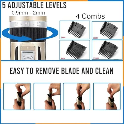 Petsonik Dog Clippers For Thick Coats | Professional Heavy Duty Dog Clippers | Electric Hair Clippers For Dogs, Cats, Horses And All Animal Large Or Small | Cordless Pet Shaver #TOP4