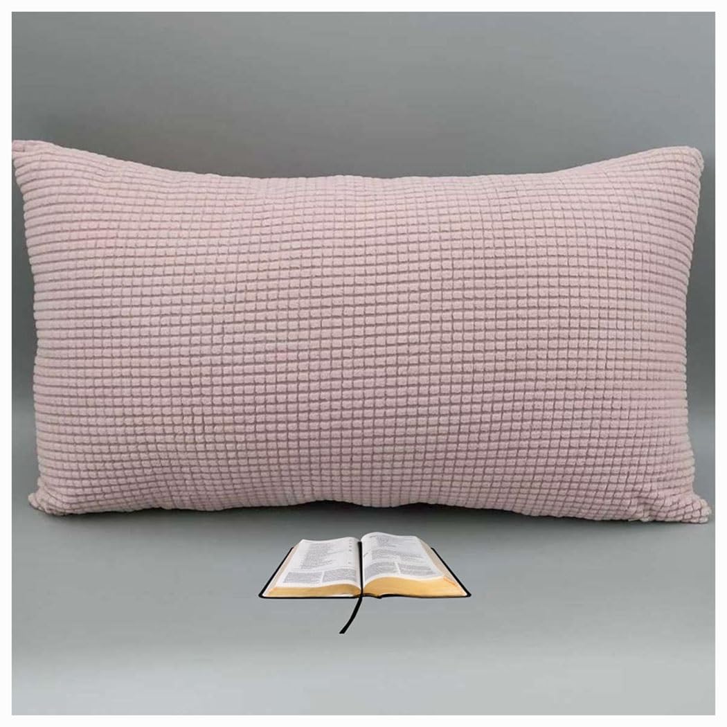 ZZDZW Stretch Throw Pillow Cases Rectangular,Extra Large Decorative Cushion Covers Cover,Corduroy Cushion Slipcover With Zipper Pillowcases For Sofa Couch Living Room(Pink,50x60 cm)