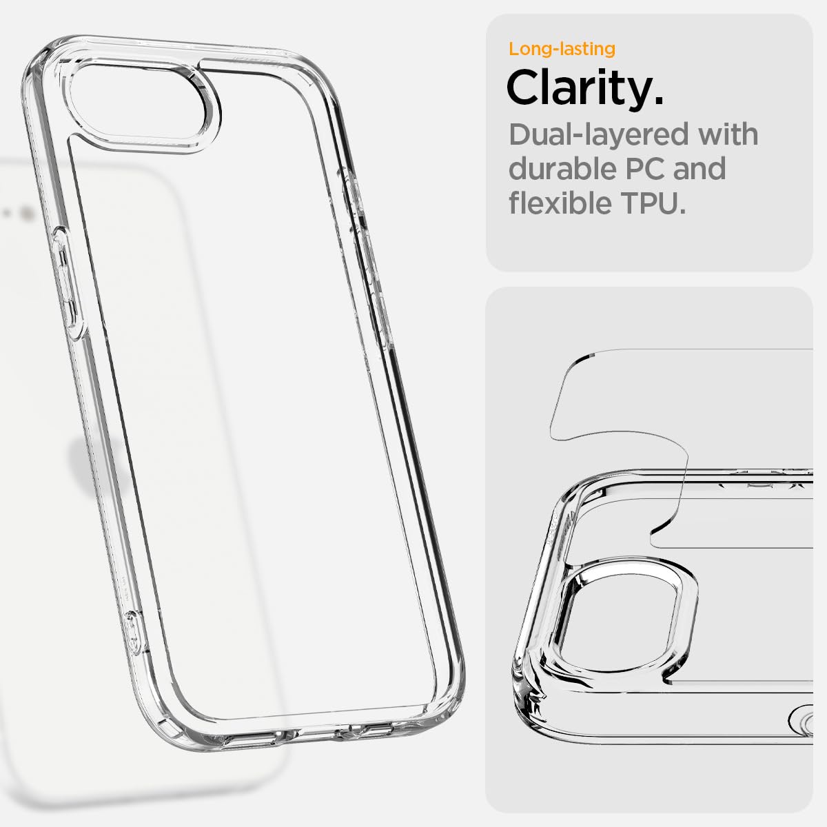 Spigen Ultra Hybrid Pack - Cover Trasparente e Vetro Temperato per iPhone 17e / 16e