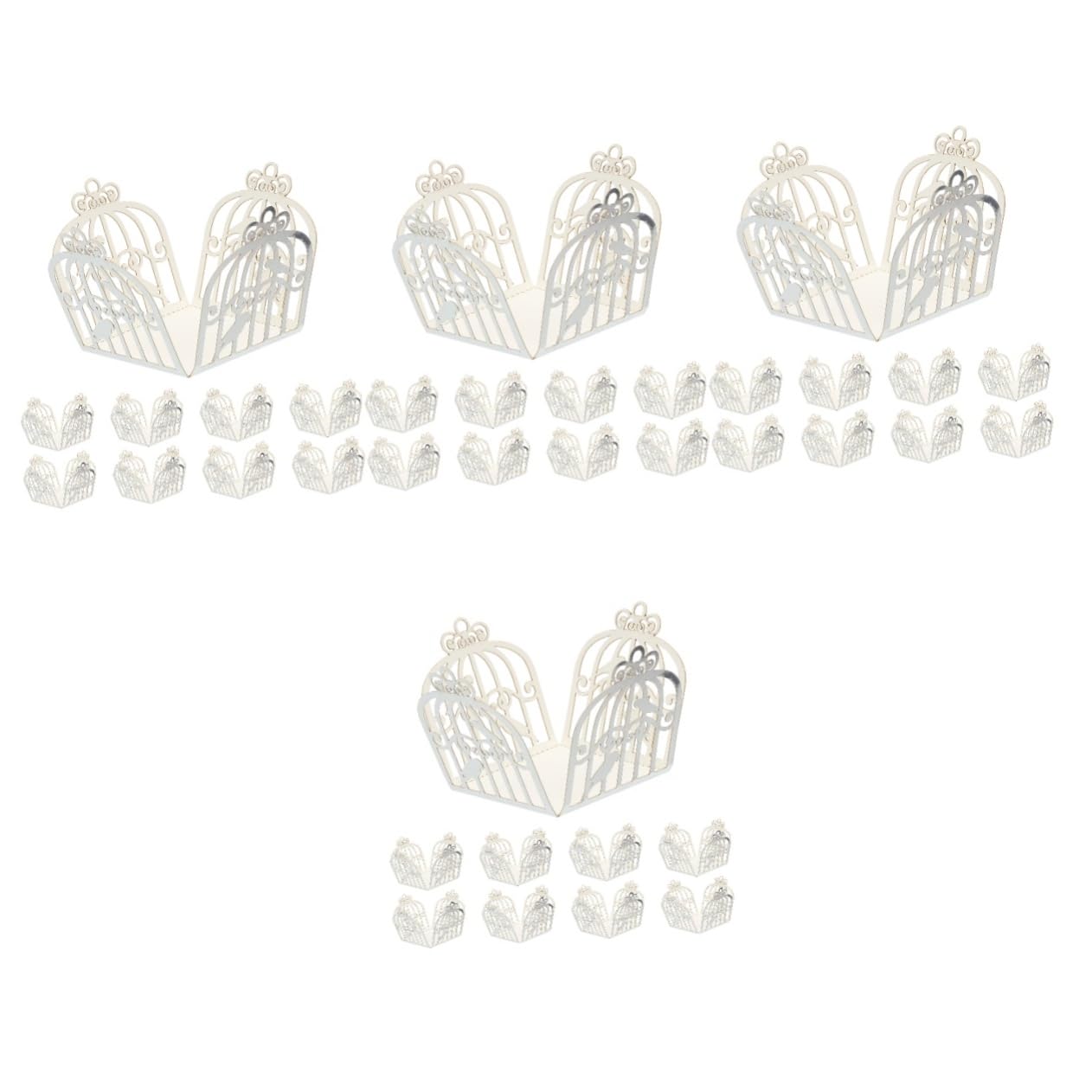Beavorty 4 Set Vassoio Di Carta Da Dessert Scatolino Portaconfetti Bomboniere Matrimonio Cajas Contenitori Di Caramelle Per Bomboniere Involucri Di Caramelle Forniture Di Nozze 50 Pezzi * 4