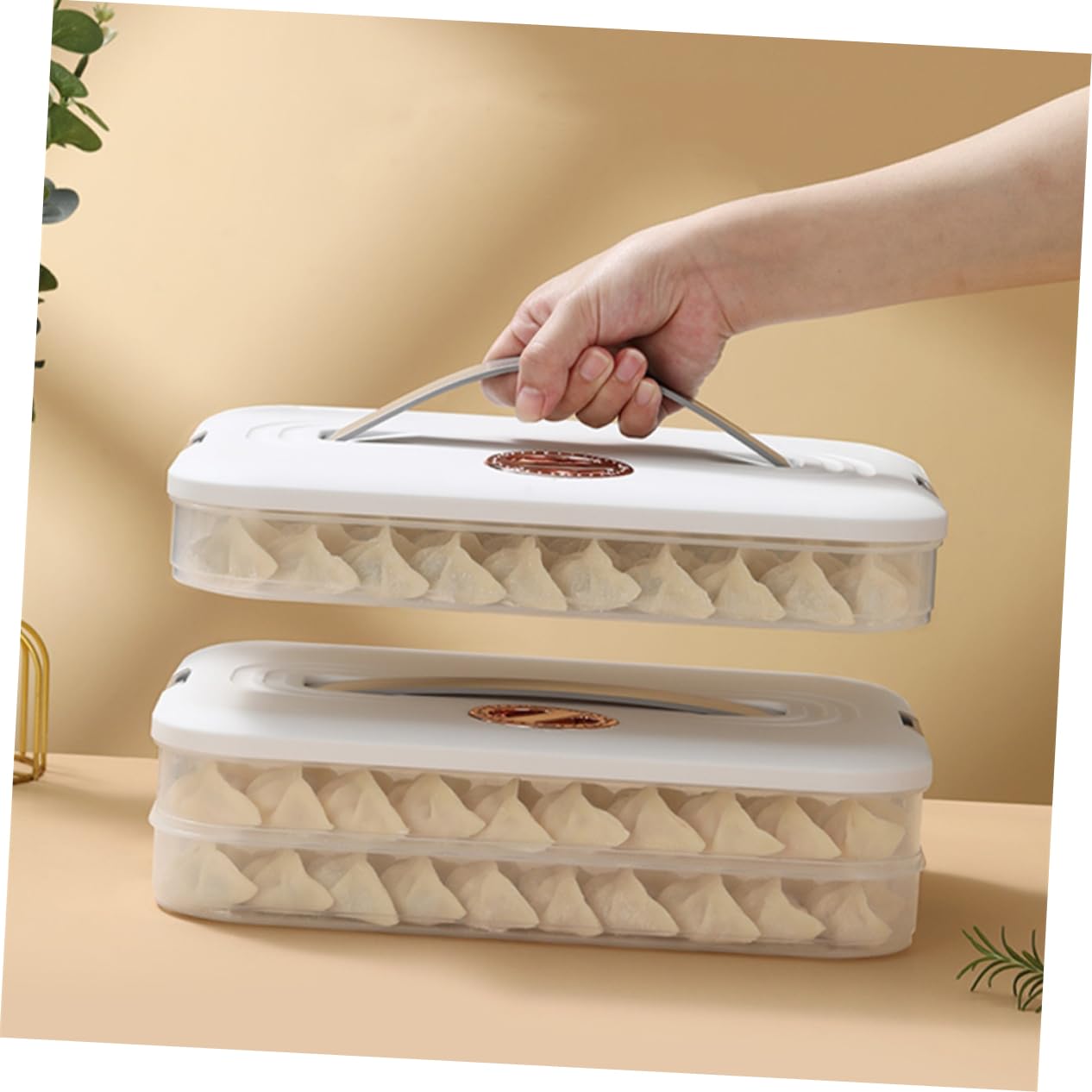 Cabilock Caja de Conservación de Alimentos Frescos para Guardar Dumplings Estuche Frigorífico Contenedor de Cocina