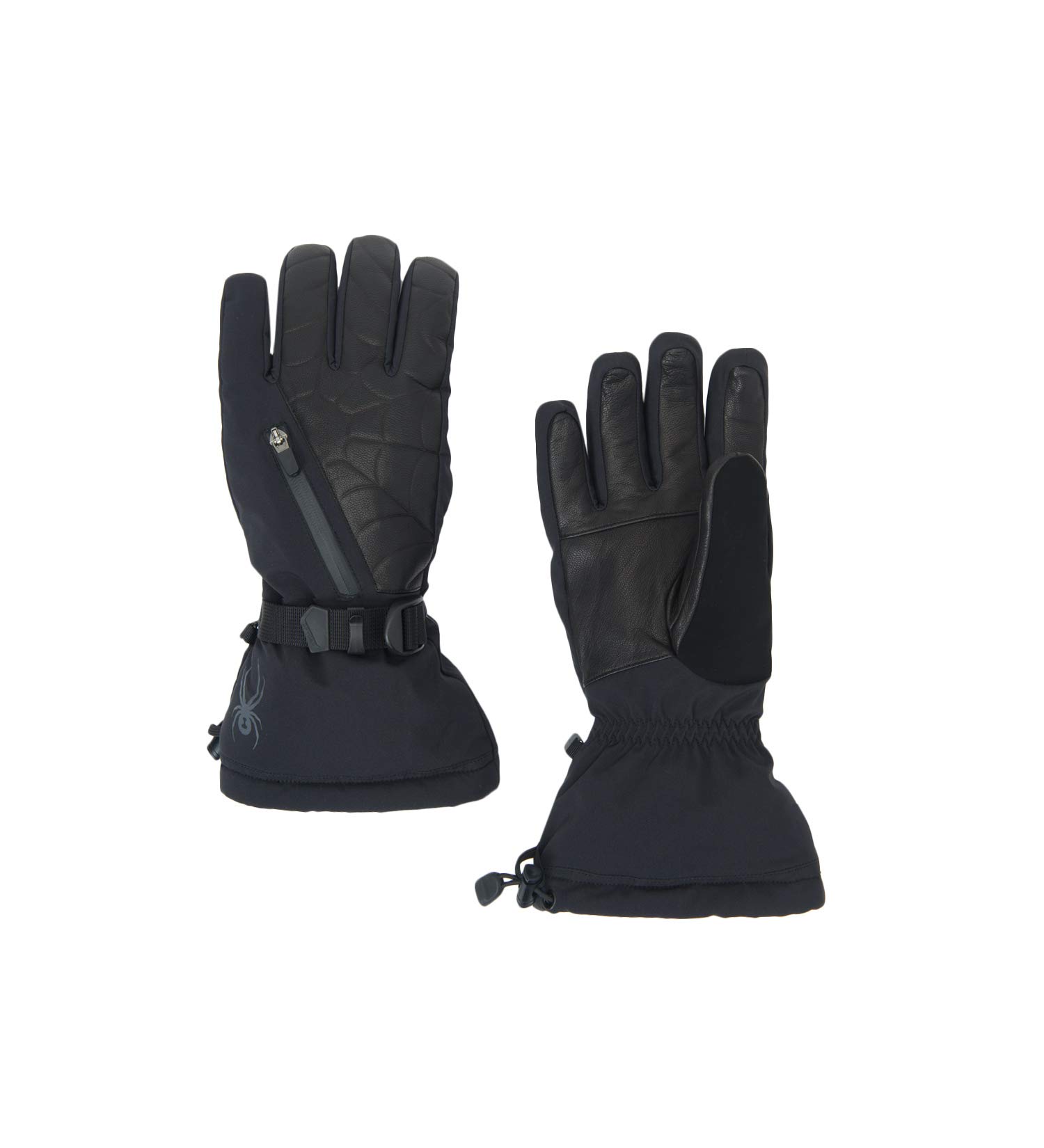 Spyder Men's Omega Ski Glove, Black/Black/Black, Small