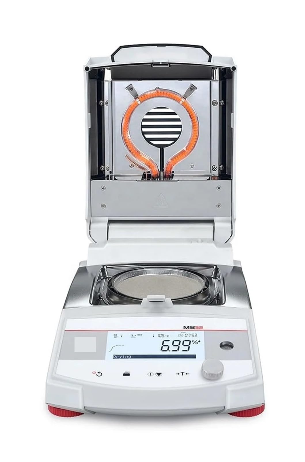 Analizator wilgotności do chemikaliów zbożowych i farmaceutyków MB32 Ohaus, halogenowe źródło ciepła, 90 g, 0,001 g, 0,01%, miernik wilgotności