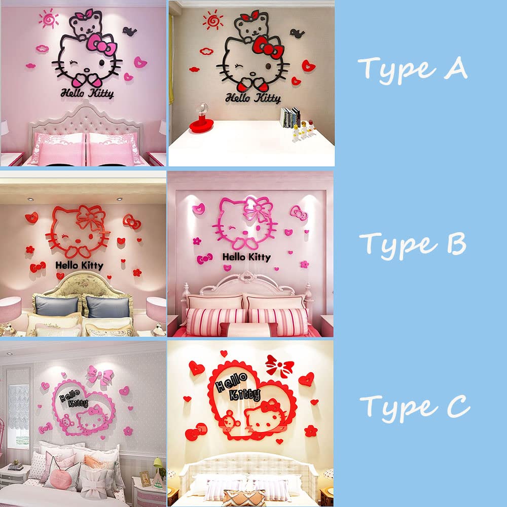 Sticker Toise Murale Hello Kitty – Décoration Chambre D'enfant – Neuf Sous Emballage – Motif Mignon
