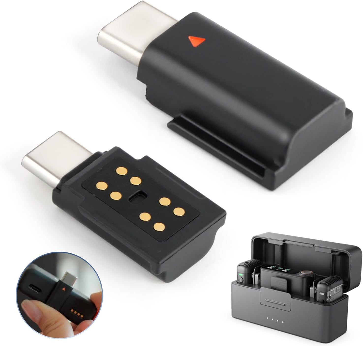 TGHongKy Type-C Interface for DJI Mic 2 USB-C Connection Receiver Adapter for Mic 2 Audio Accessories Microphone Receiver Can Be Connected to Mobile Phones and Recording Devices for Audio Transmission