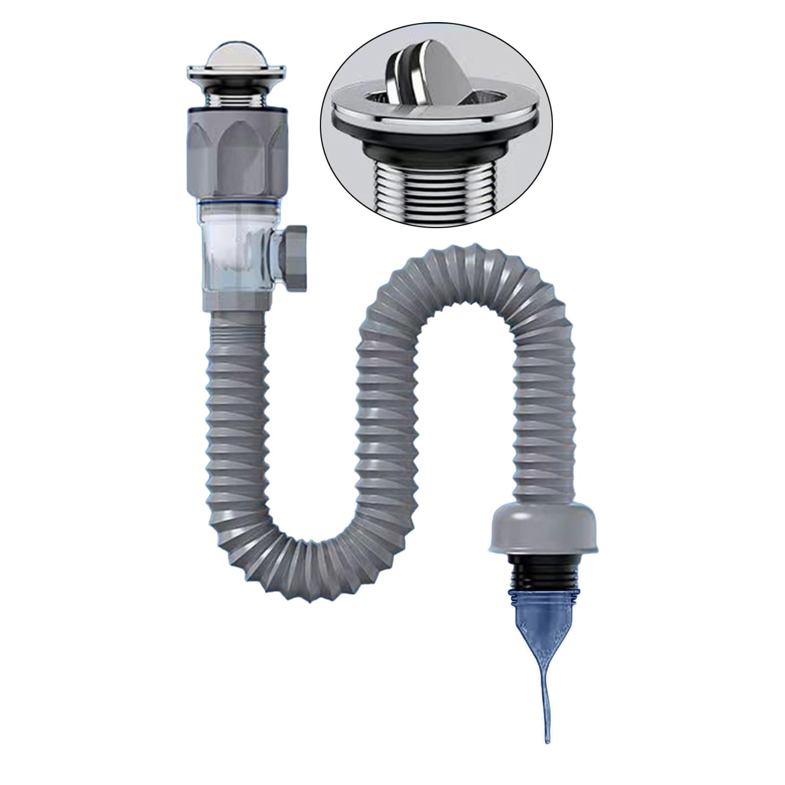 Efficient Sink Drain Set Flexible Pipe Set Solution ABS Steel Prevents Blockage & Odors Plumbing for