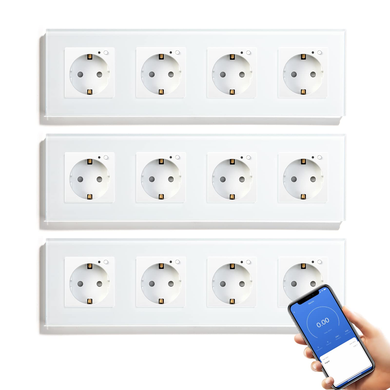 BSEED Enchufe Inteligente con 20W USB y Tipo C,Mate Enchufe Pared Wifi con Medidor Consumo,Control Remoto por APP & Voz,Requiere Cable Neutro,1 Enchufe,Blanco 86mm — view 108