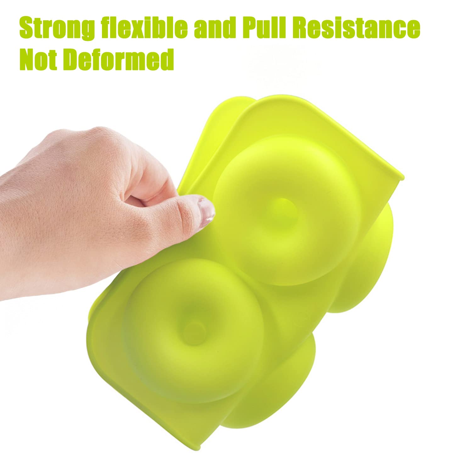 Stampo per ciambelle, 3 pezzi, per ciambelle, riutilizzabile, adatto per torte, cupcake, biscotti, bagel (verde, arancione, blu)