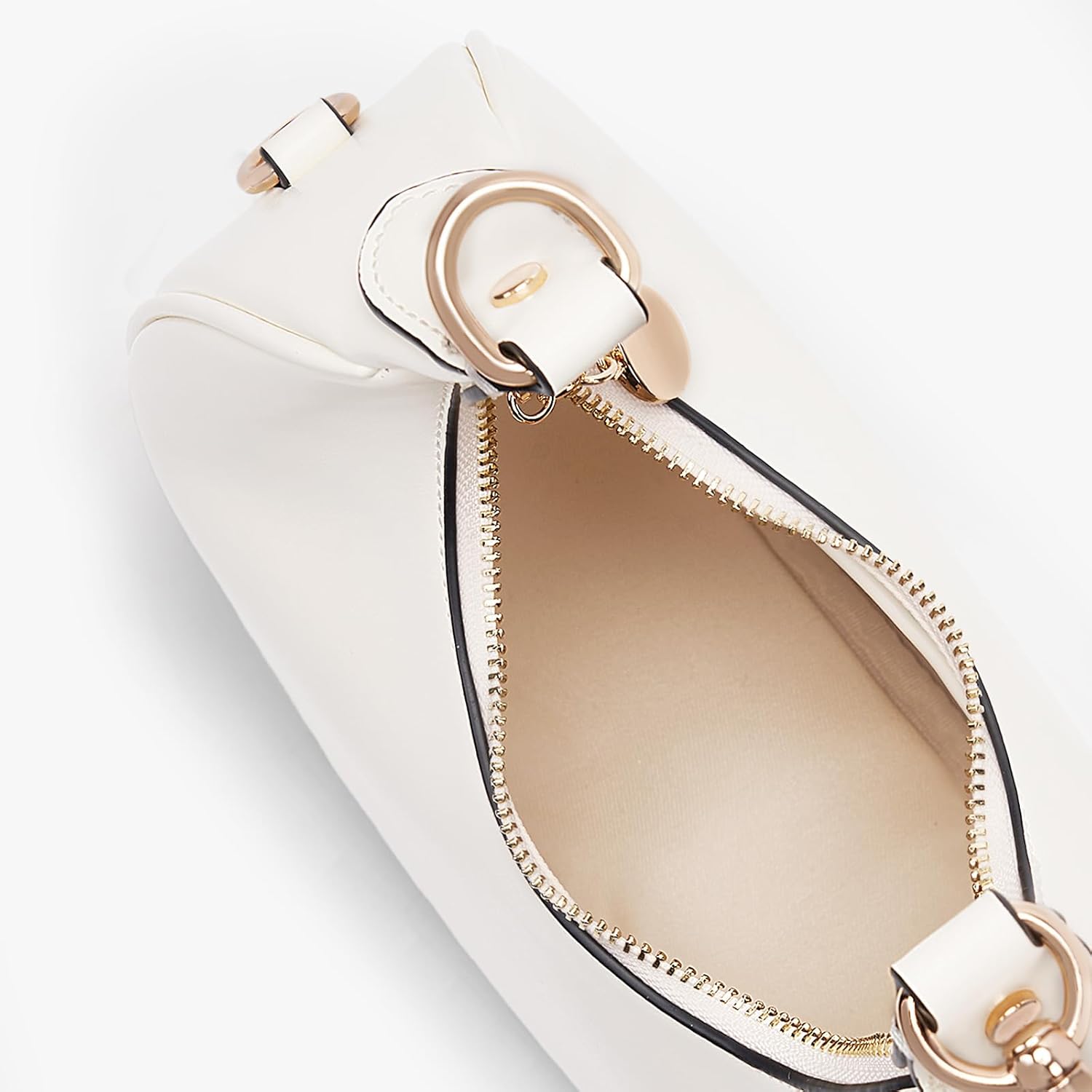 Lushandy Soft Leather Crescent Bag Small Shoulder Bag with Cherry Luna Bag 3-in-1 Clutch Purse Designer Hobo Tote Handbag | Smooth Zipper, Half-moon Design - Image 6