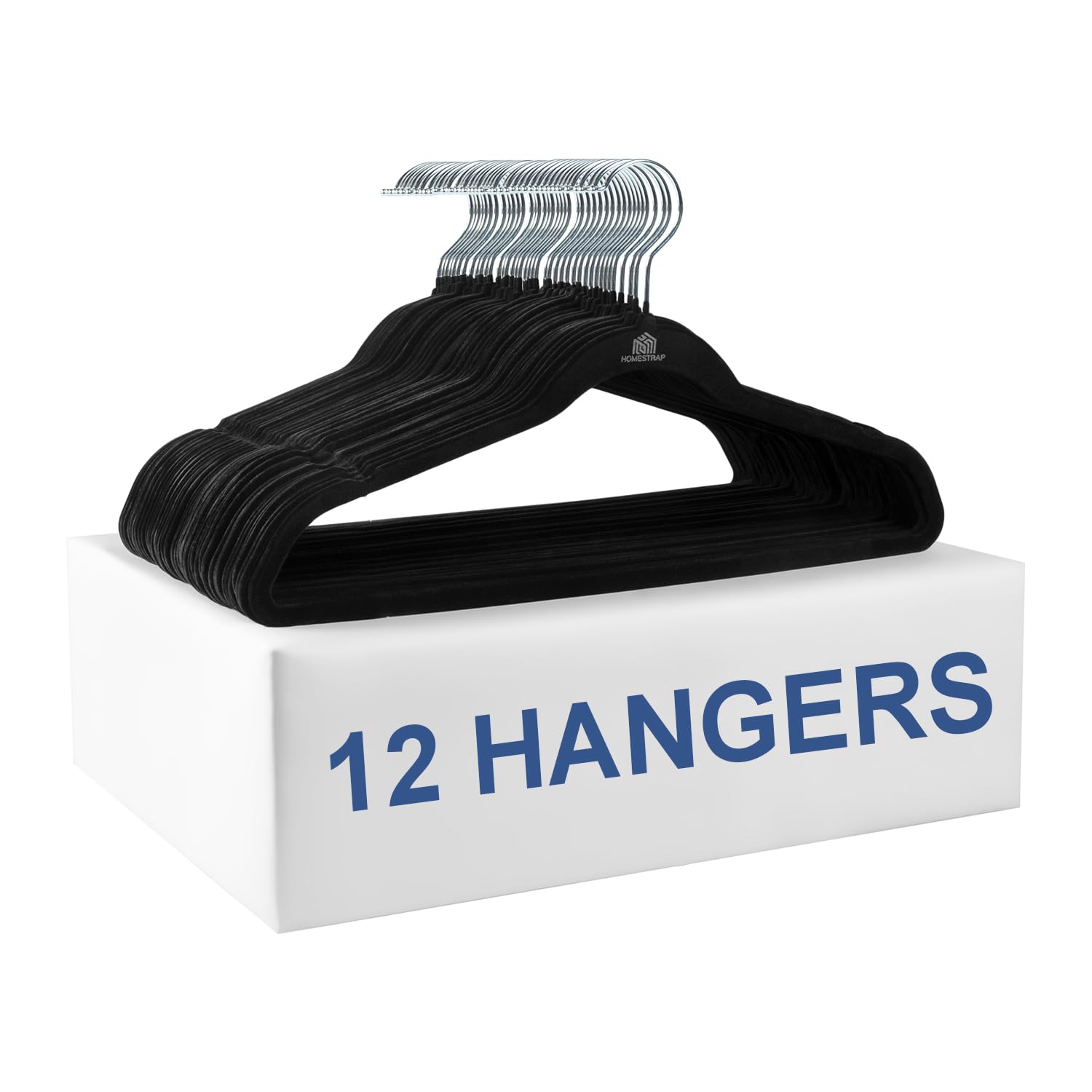 - Velvet Anti-Slip Hanger (Pack of 12)| Heavy Duty Velvet Suit Hangers with 360° Rotating Hooks| Lightweight, Strong and Ultra-Thin Hangers (Black)
