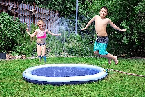 infactory Wasserspielmatte Kinder: Wasser-Spielmatte für Kinder & Hunde, Schlauchanschluss, PVC, BPA-frei (Wasserspielmatte Garten, Haustier-Sprinkler-Pad, Gartenschlauch)