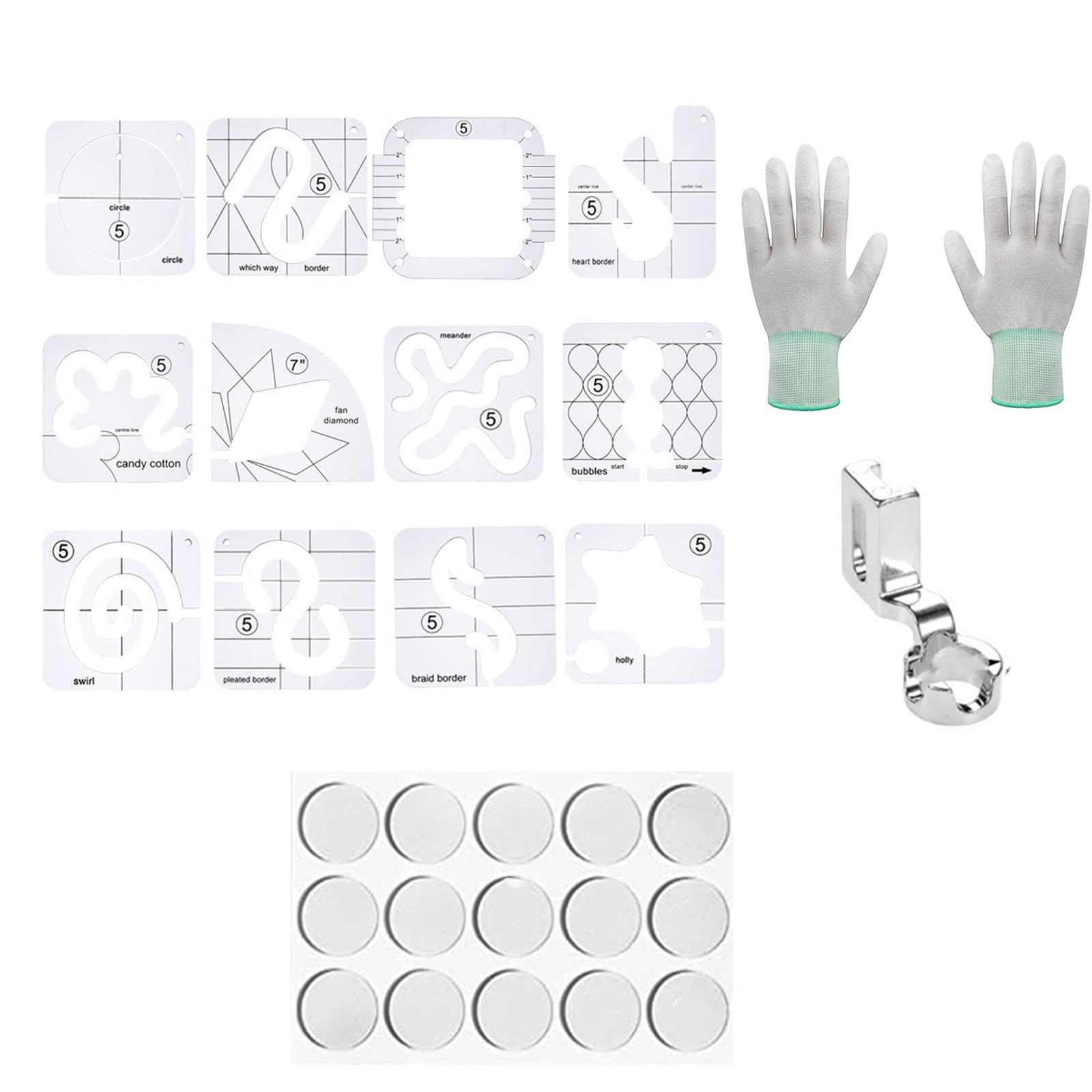 15 Pezzi Frees Motion Quilting Template Righello in Acrilico per Quilting Modello per Quilting Stencil Strumento per Quilting Righello per Cucire