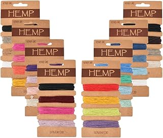 BUYGOO 25 Colors 160 Yards Hemp Cord String for Jewelry Making, Multi-Color Flax String Cord, Natural Twine Cord Rope String for Handmade Bracelets Keychains Craft Making Accessories, 1 mm