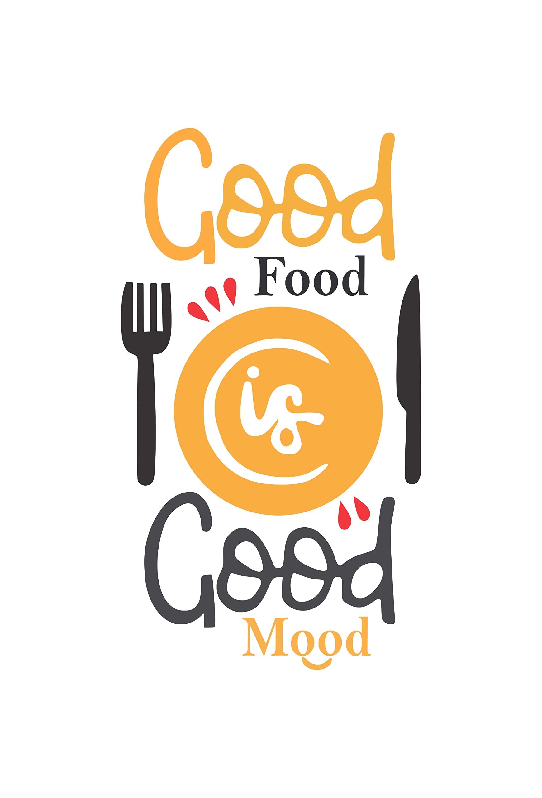 Sponsored Ad - DreamKraft Good Food is Good Mood Multicolour Vinyl Size 58 cm X 35 cm Wall Sticker-Self-Adhesive