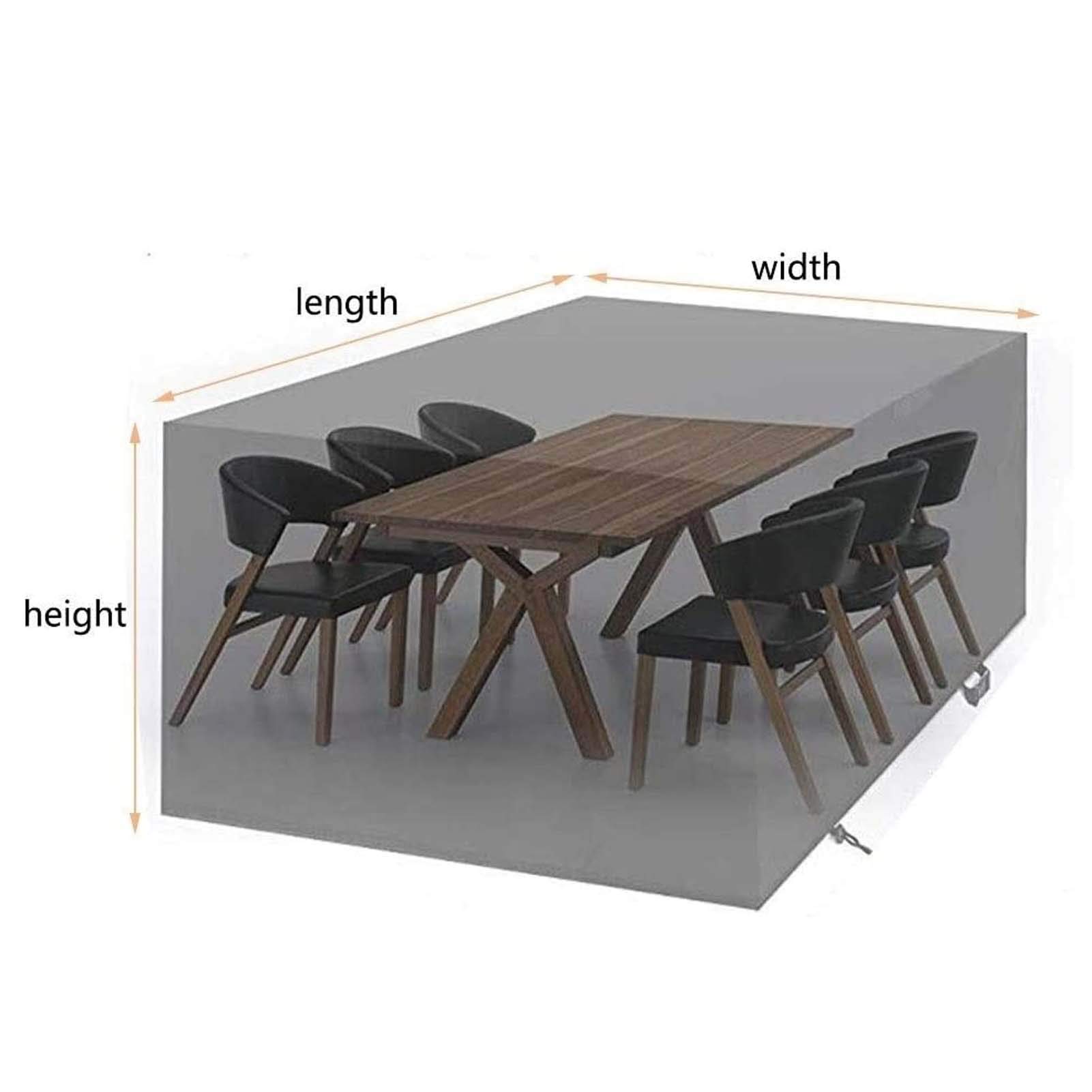 Copertura per Mobili da Giardino Rettangolare 180x120x74cm, Copertura Protettiva Tavolo Esterno, Anti-UV, Impermeabile, Antipolvere Copritavolo da Giardino