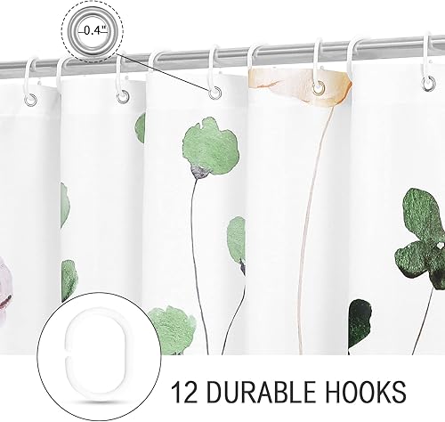 Miniatura 6 de Gibelle Tapete de baño de felpilla antideslizante, juego de baño con cortina de ducha, alfombra y accesorios, cortina de baño de 72 pulgadas de