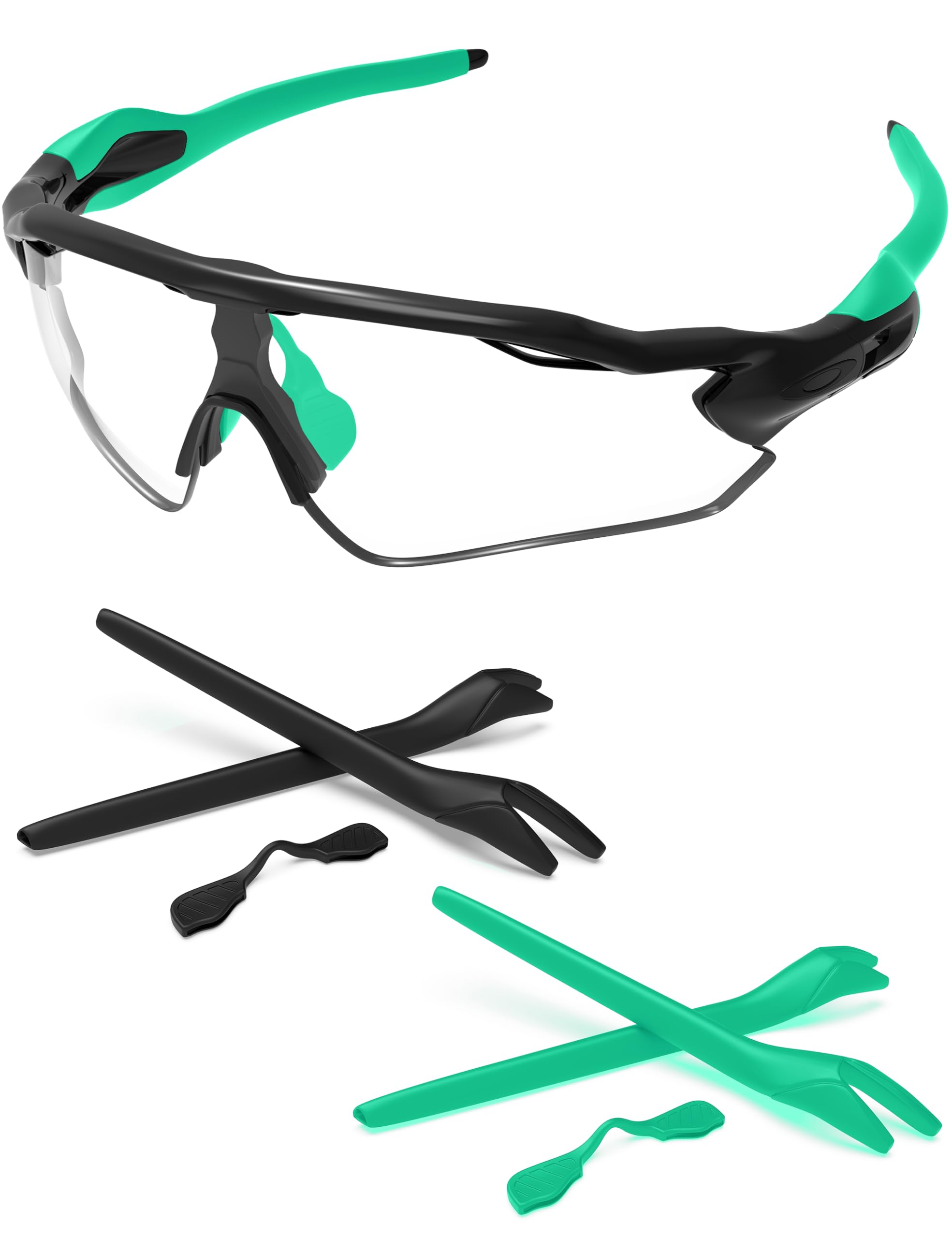 Replacement Nose Pads &amp; Ear Socks Rubber Kits for Oakley Radar EV Path OO9208 / Radar EV Pitch OO9211 Sunglass