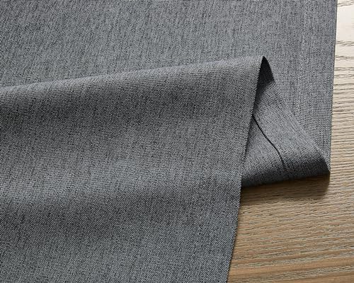 Image of ZeeMart Basic Linen Style Table Runner, 14 x 108 Inch Charcoal, Rustic Farmhouse Grey Table Runners 108 Inches Long, Everyday Polyester Table Runner - Machine Washable & Easy Care
