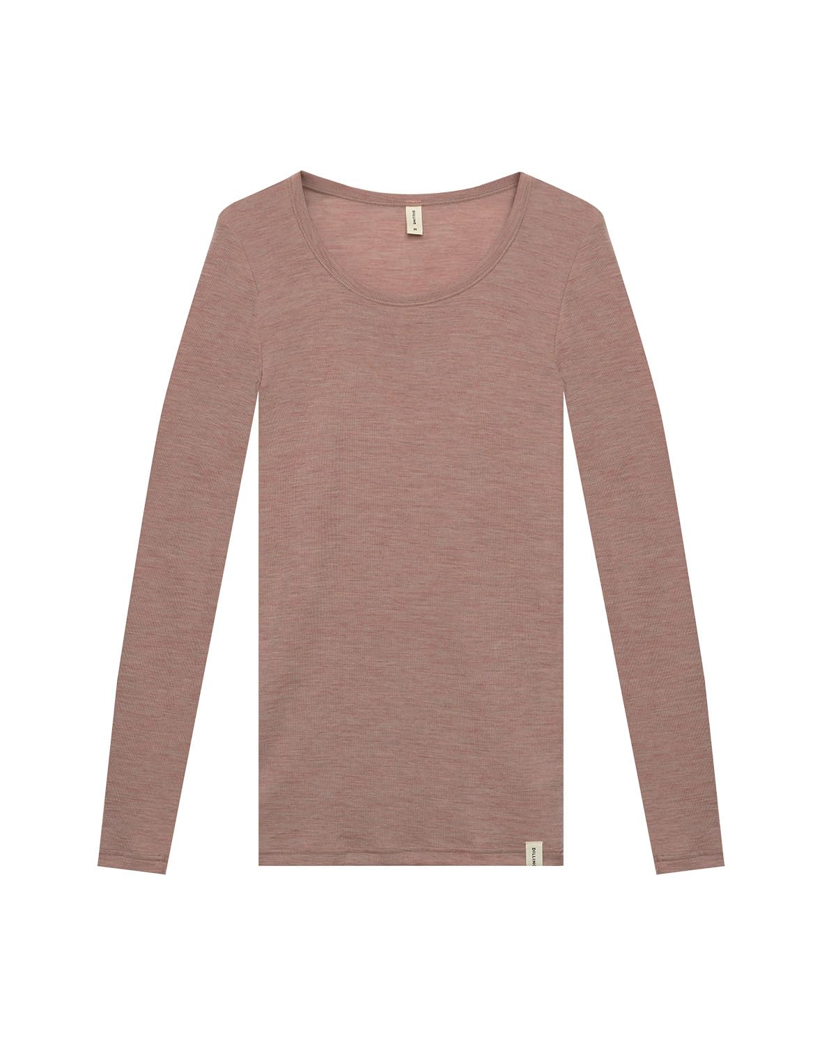 Dilling Women's Blusher-Melange Merino Wool Long Sleeve Crew Neck Base Layer Temperature Regulating Breathable, 14