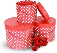 Vista 11 de UNIKPACKAGING Caja de flores redonda de alta calidad, cajas de regalo para arreglos florales y de regalo, juego de 3 piezas (lavanda)