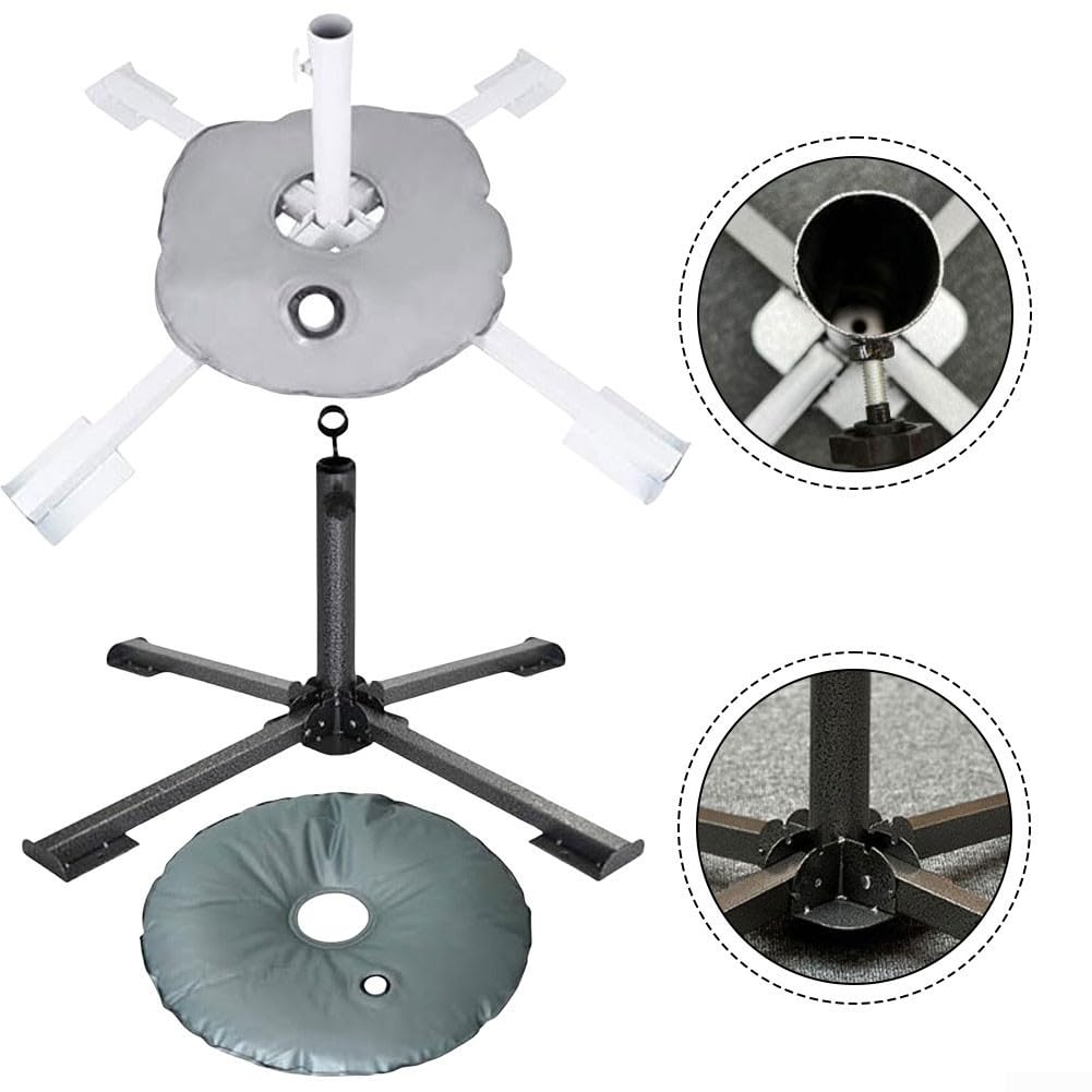 Base per ombrellone Pieghevole Regolabile 2-3.6cm con Sacca Base(Black)