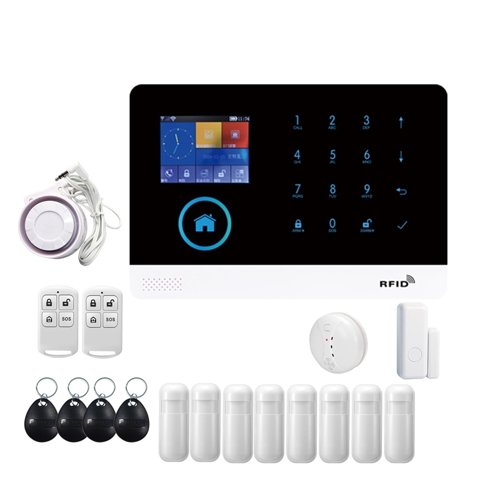 Tuya Alarm System WiFi GSM Security Burglar For House Office SMS Call Auto Dial APP Remote Control Remote Monitoring(J)