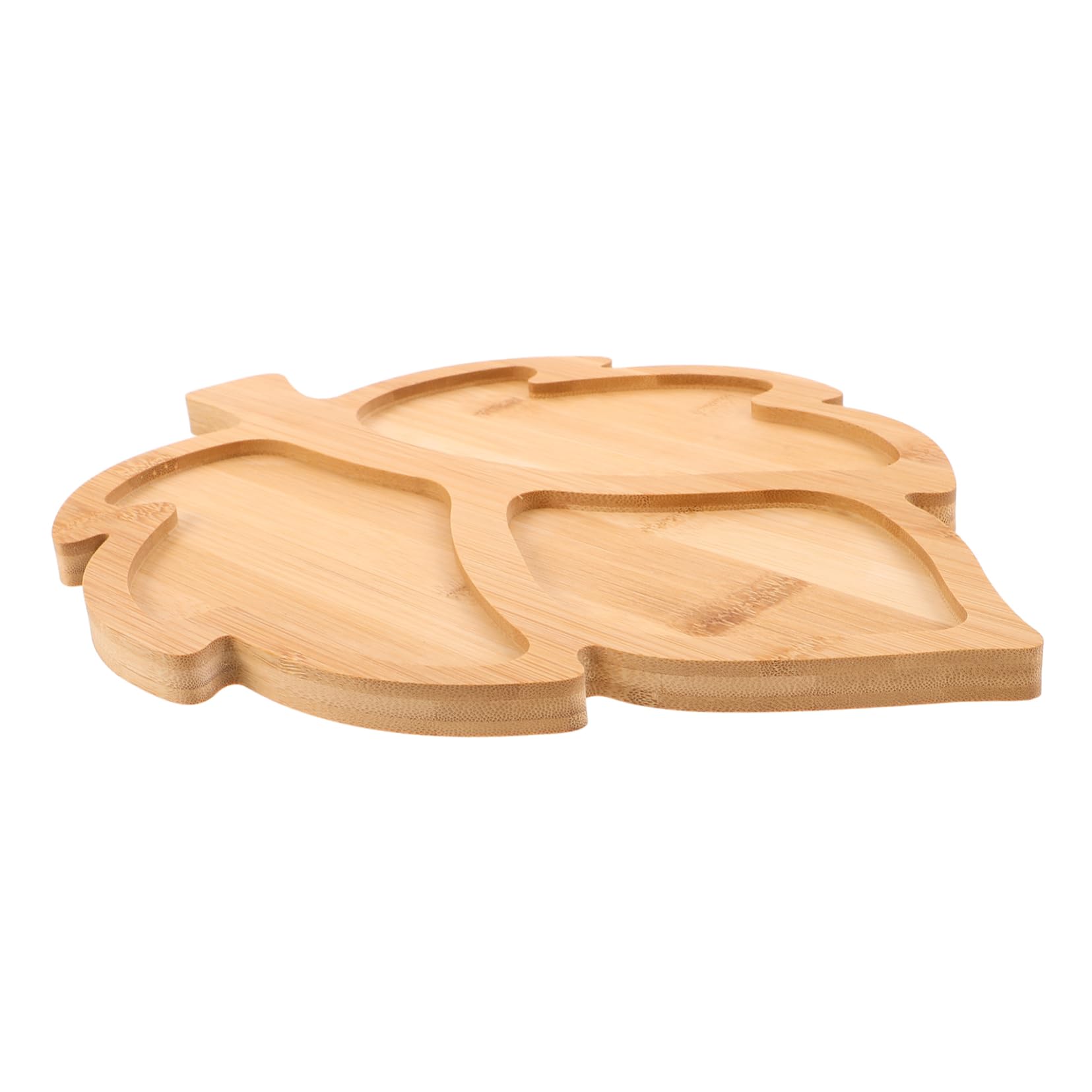 DECHOUS Plateau Feuille en Bois pour Charcuterie, Compartiments Séparés