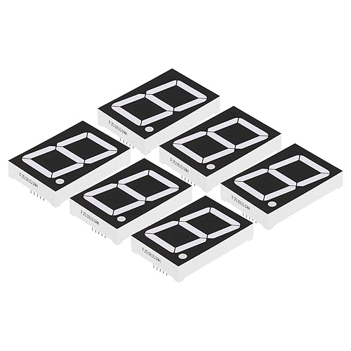PATIKIL Tubo digital con pantalla LED, paquete de 6 unidades de 7 segmentos 10 pines, 1 broca, 1.5 x 2.2 x 0.4 pulgadas, cátodo común de 3.6 V,