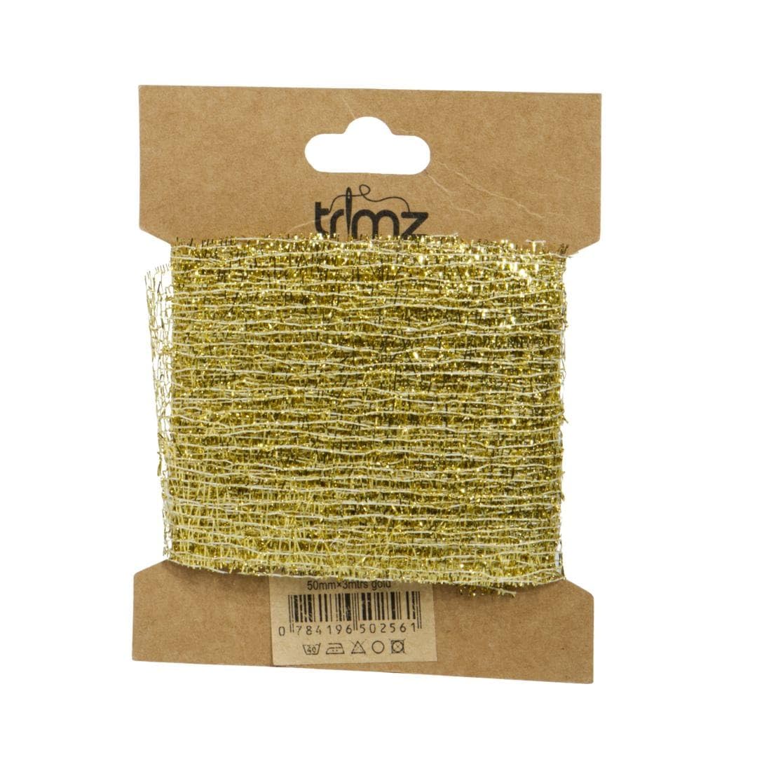 Gold Polyester Web Weave, 50mm x 3m