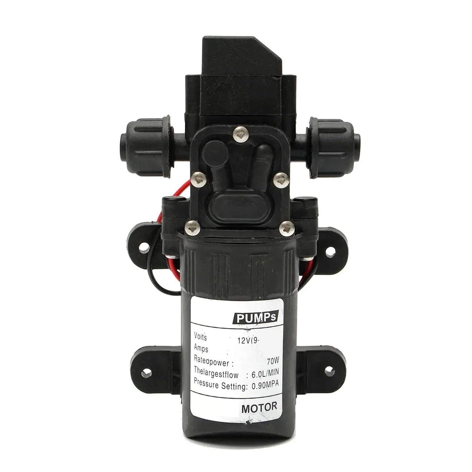 Water Pump Black DC12V 130PSI Agricultural Electric Micro High Pressure Diaphragm Sprayer Car Wash Smooth Operation Flow Steady Reliable(Screw Thread)